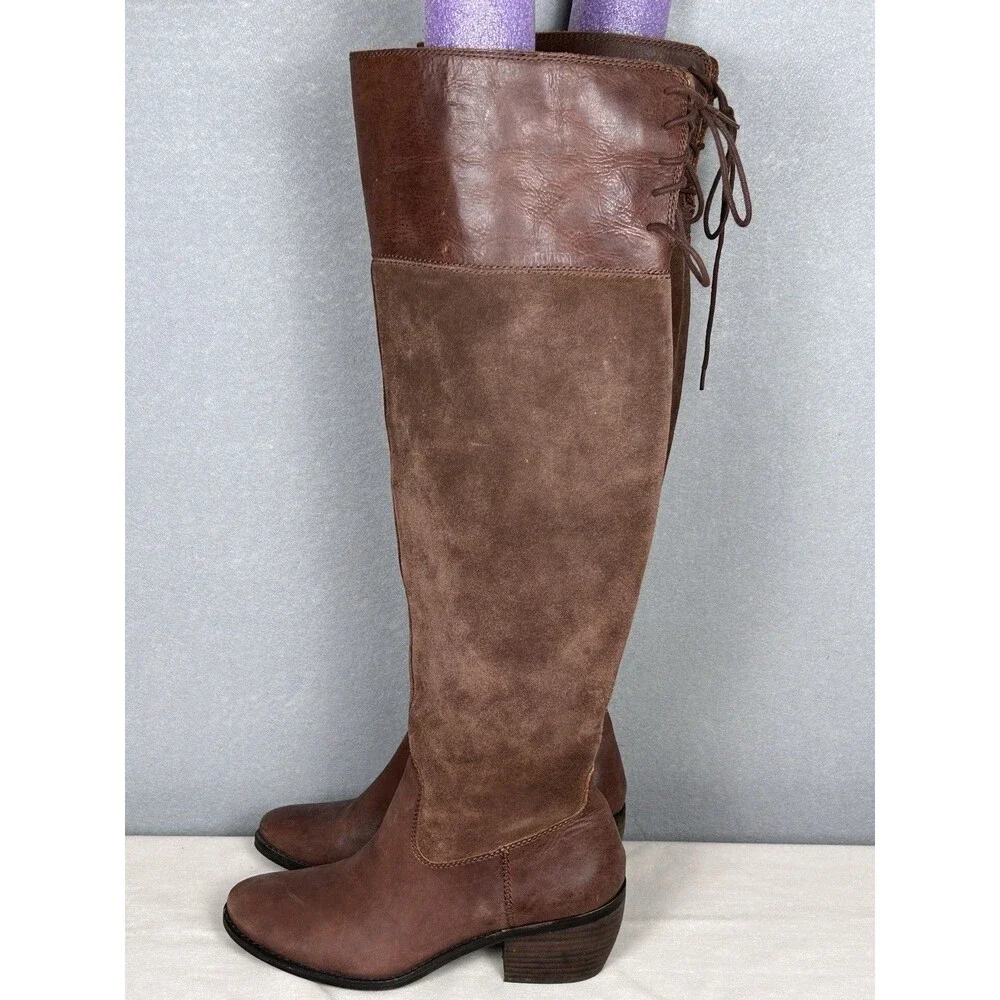Lucky Brand Women's Komah Over-the-Knee Boot in Brown suede leatherSize 8.5 M